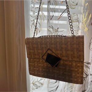 SHEIN Tan Woven Chain Shoulder Bag